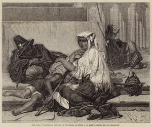 Peregrinos al pie del obelisco de Sixto V en Roma de Hippolyte Delaroche